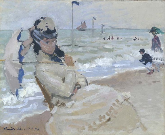 Camille on the Beach at Trouville, 1870