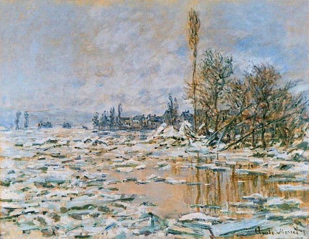 Breakup of Ice, Lavacourt, Grey Weather,1880