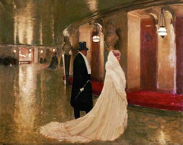 Элегантная пара входит в фойе оперы (1907)